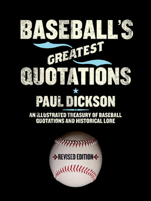 cover image of Baseball's Greatest Quotations
